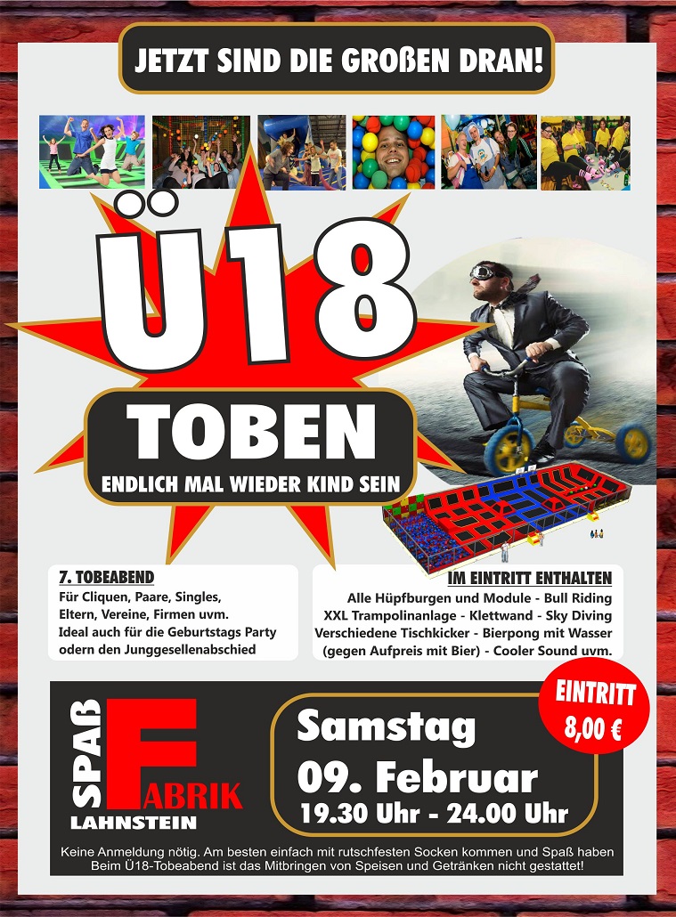 Spaßfabrik - Ü18 Toben 2019