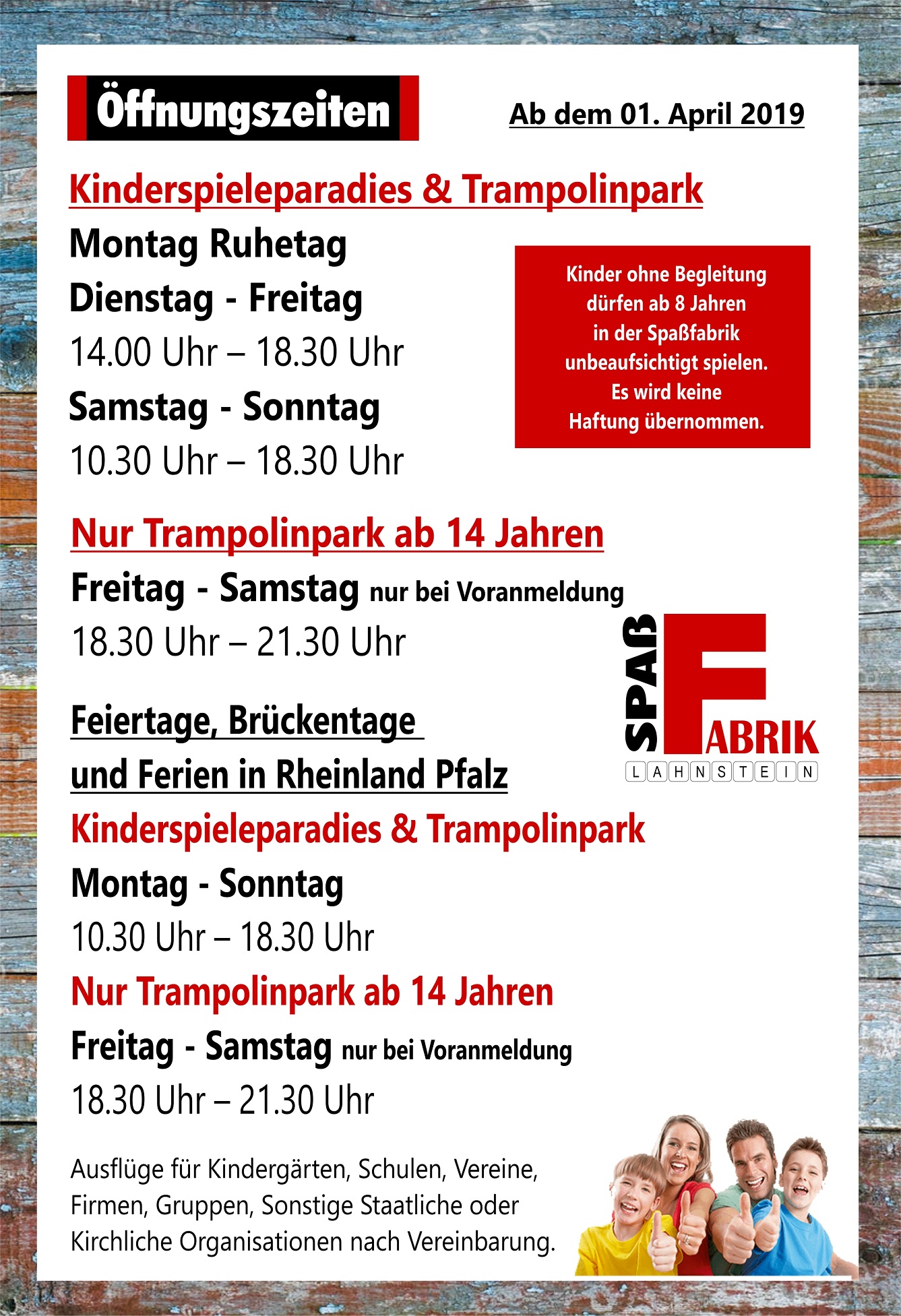 Preise Offnungszeiten Spassfabrik Lahnstein