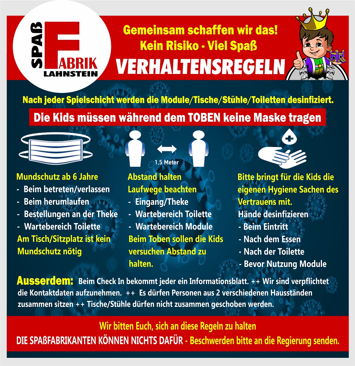 Spaßfabrik Corona Regeln 23